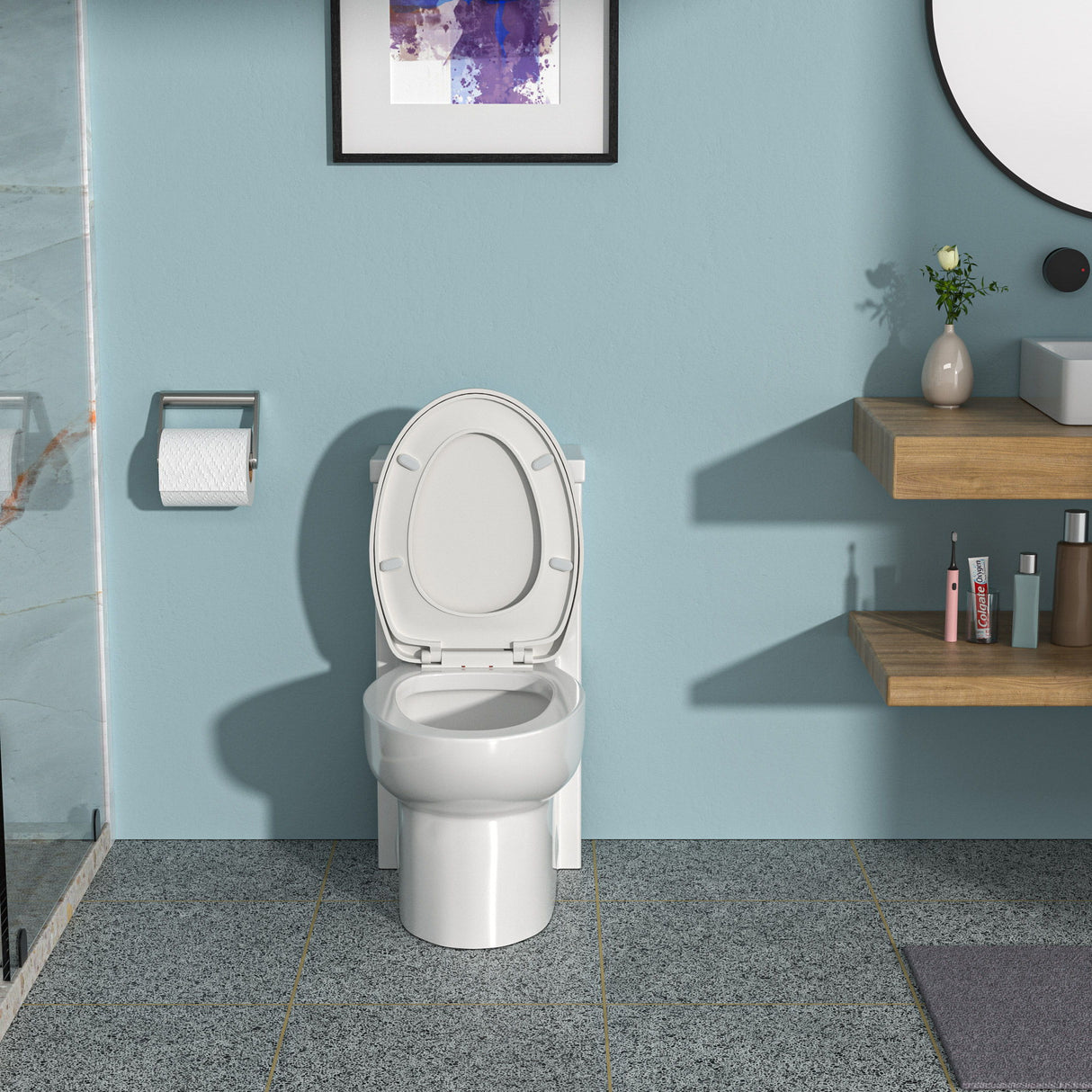 1 Piece Toilet With Dual Flush And Soft Closing Seat - White