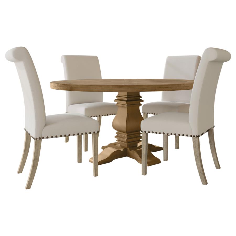 Florence 5-piece Round Dining Table Set Rustic Honey - 180200-S5B