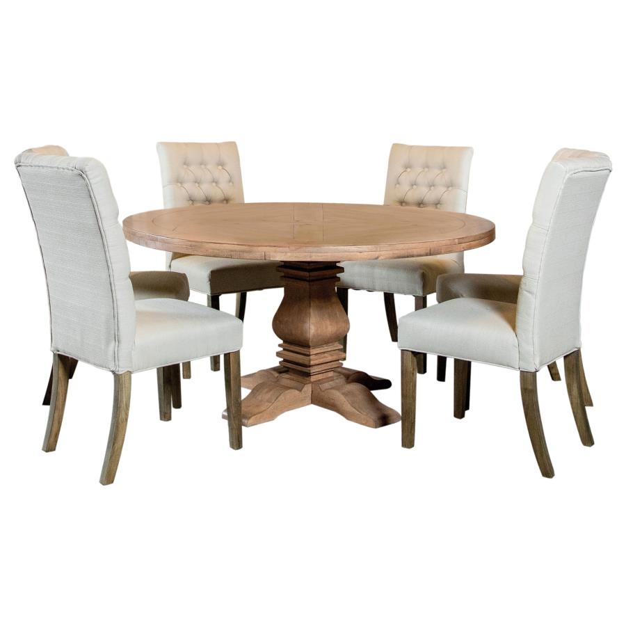 Florence 7-piece Round Dining Table Set Rustic Honey - 180200-S7A