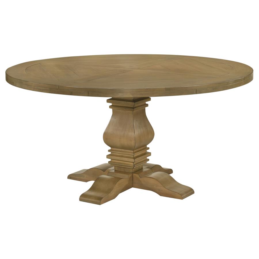 Florence Round 60-inch Wood Dining Table Rustic Honey - 180200
