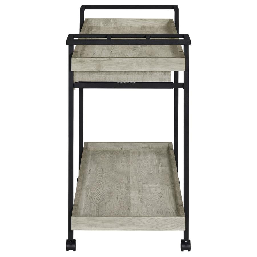 Ventura 1-drawer Engineered Wood Bar Cart Grey Driftwood - 181005