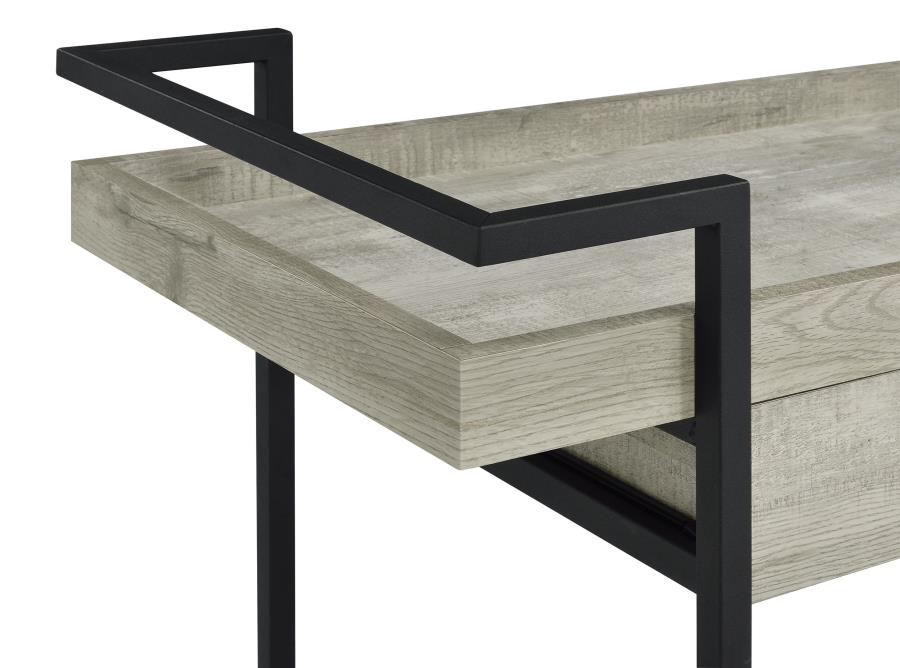 Ventura 1-drawer Engineered Wood Bar Cart Grey Driftwood - 181005