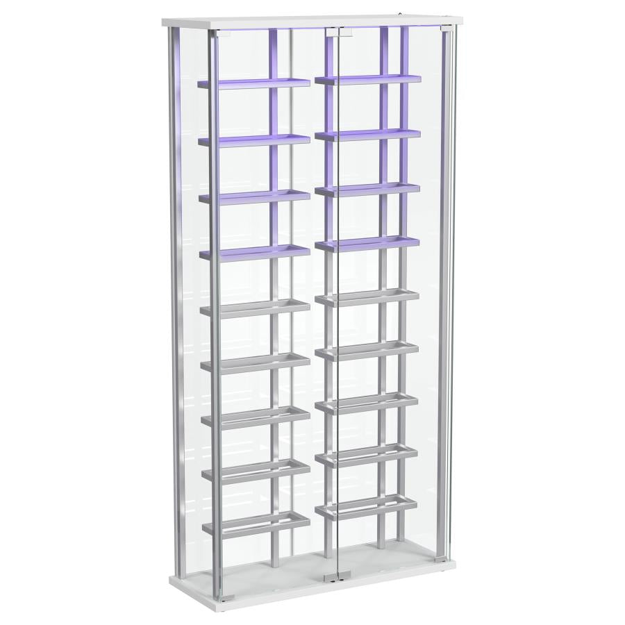 Montara Tempered Glass Wine Storage LED Curio Cabinet Chrome - 182037