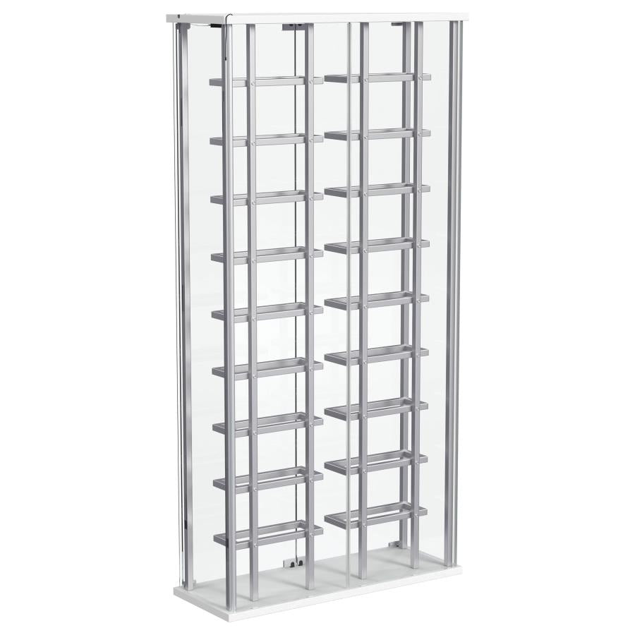 Montara Tempered Glass Wine Storage LED Curio Cabinet Chrome - 182037