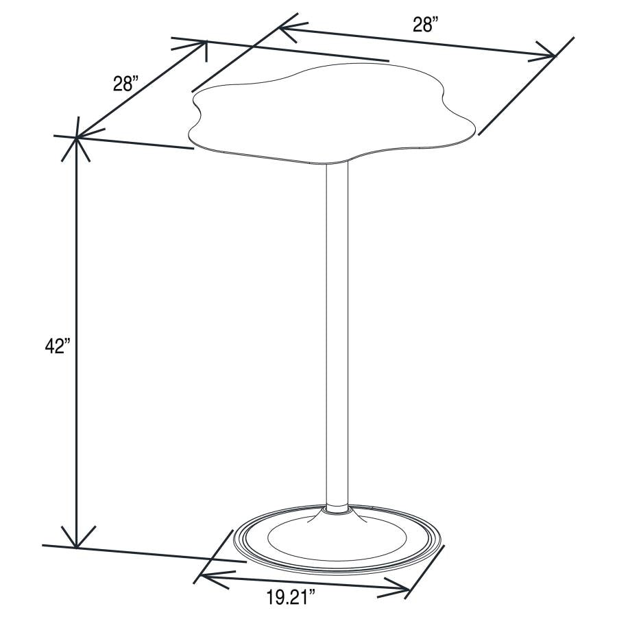Keanu Curved 29-inch Cloud-Shaped Bistro Bar Table Black - 182230