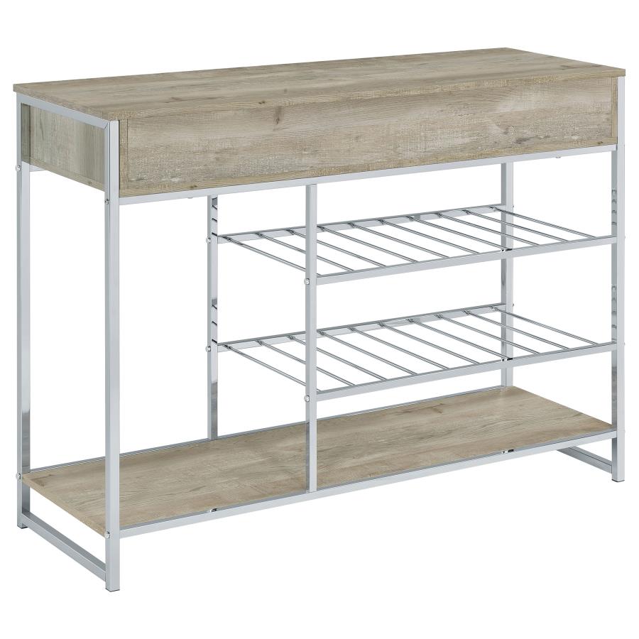 Melrose 2-drawer Home Bar Storage with Wine Rack Grey - 182275
