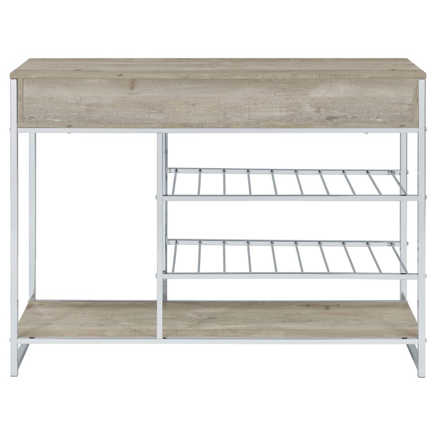 Melrose 2-drawer Home Bar Storage with Wine Rack Grey - 182275