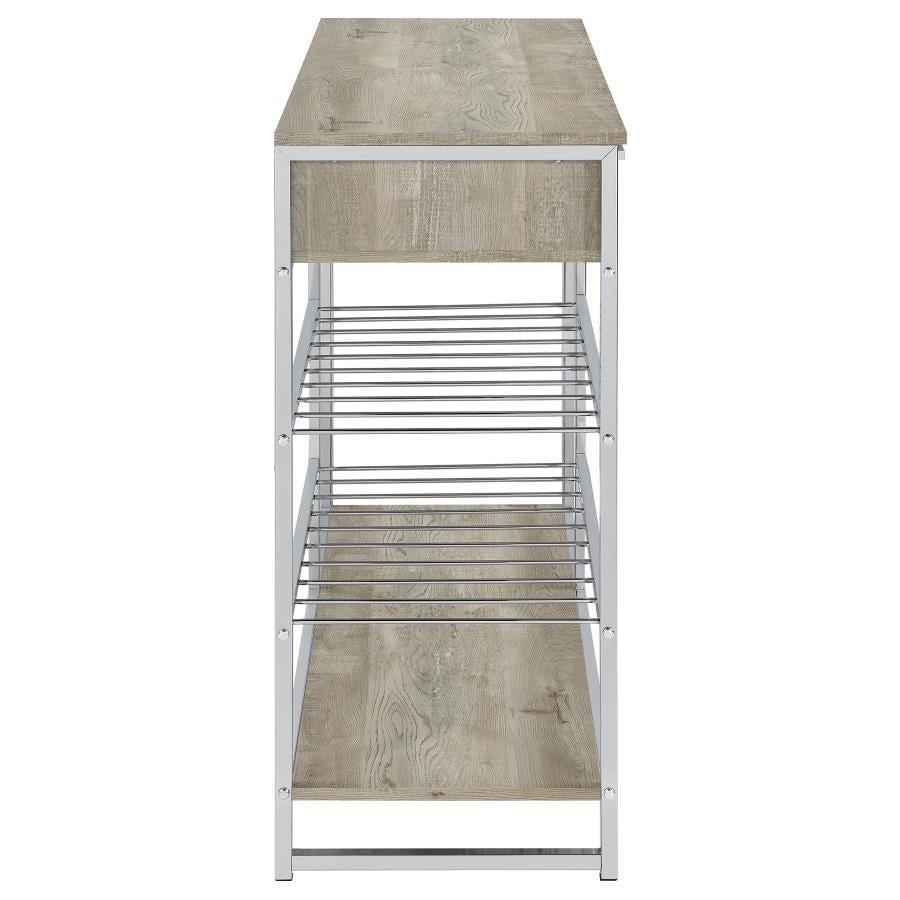 Melrose 2-drawer Home Bar Storage with Wine Rack Grey - 182275