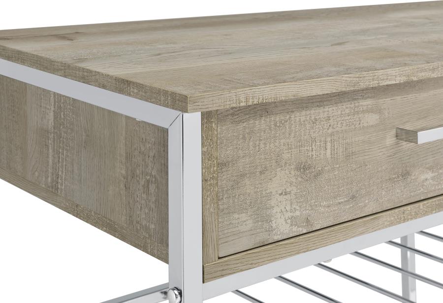 Melrose 2-drawer Home Bar Storage with Wine Rack Grey - 182275