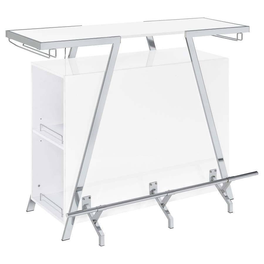 Araceli Freestanding LED Home Bar Cabinet White High Gloss - 182355