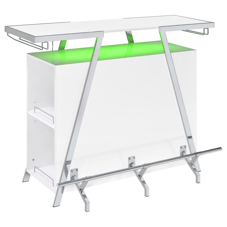 Araceli Freestanding LED Home Bar Cabinet White High Gloss - 182355