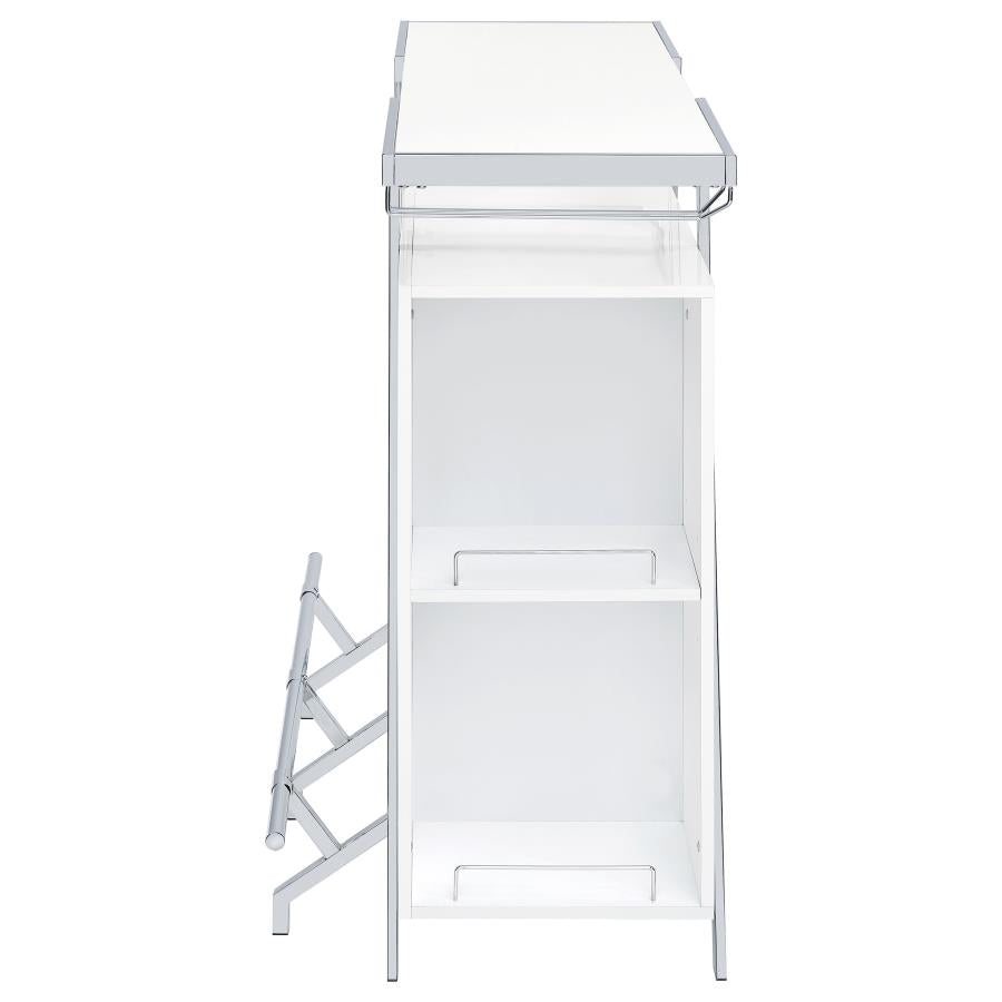 Araceli Freestanding LED Home Bar Cabinet White High Gloss - 182355