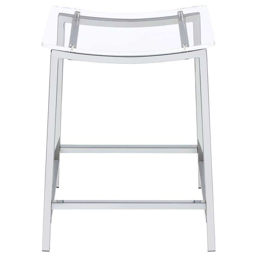 Jovani Acrylic Backless Counter Stool Chrome (Set of 2) - 182358