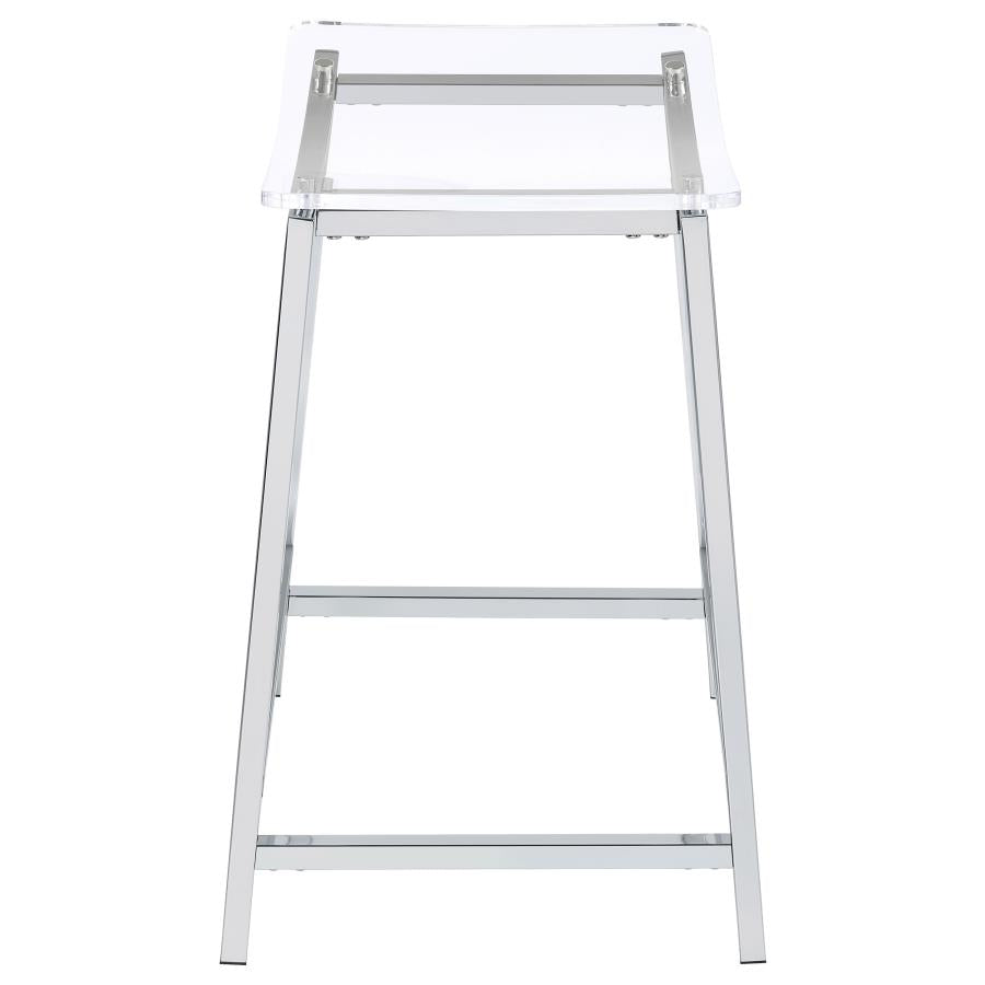 Jovani Acrylic Backless Counter Stool Chrome (Set of 2) - 182358