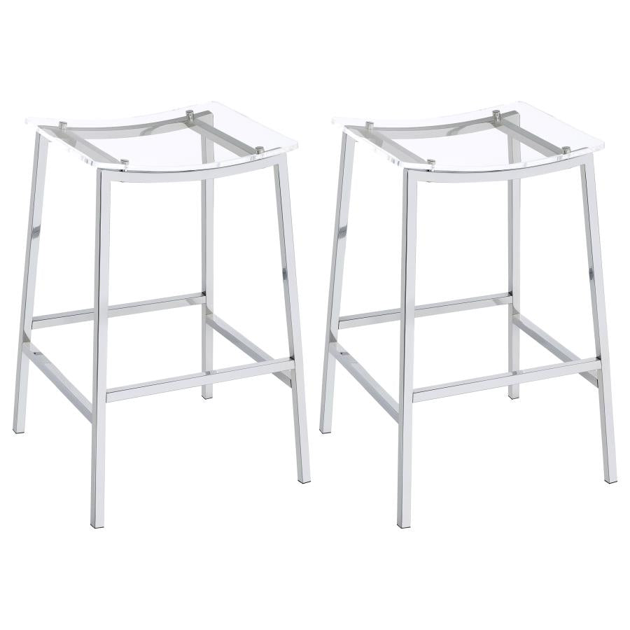 Jovani Acrylic Backless Bar Stool Chrome (Set of 2) - 182359