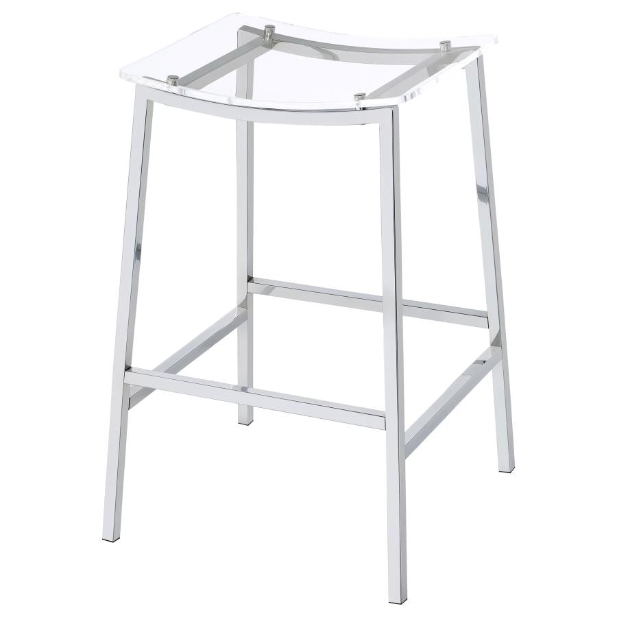 Jovani Acrylic Backless Bar Stool Chrome (Set of 2) - 182359