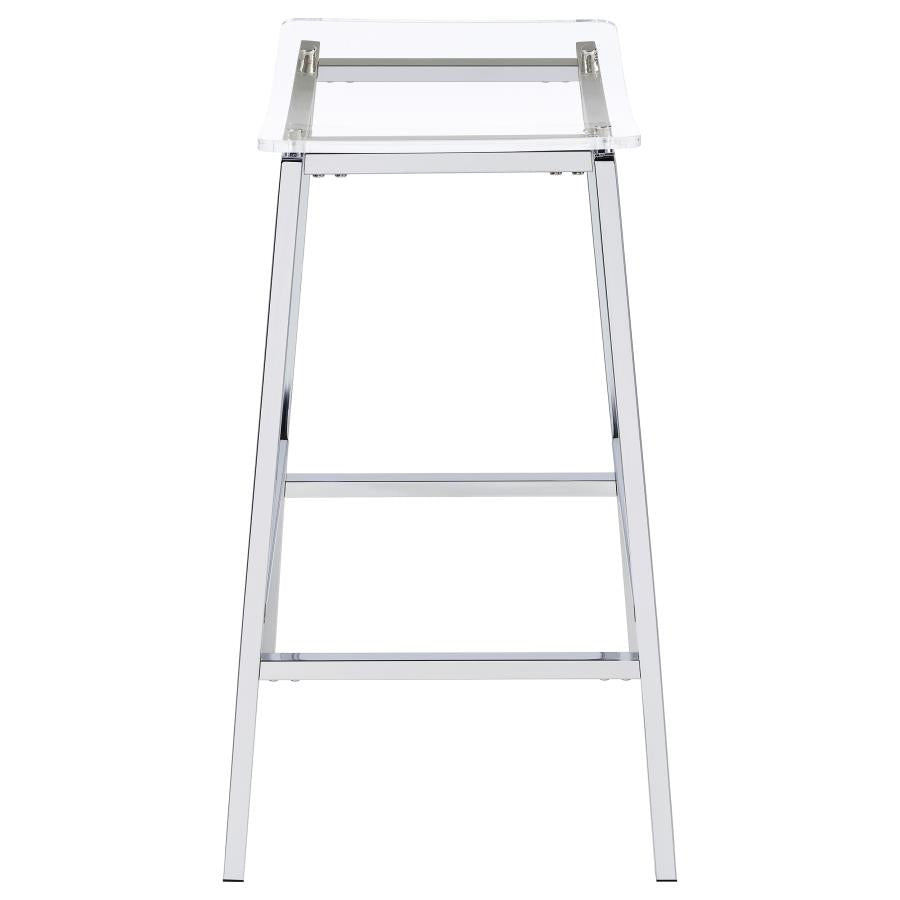 Jovani Acrylic Backless Bar Stool Chrome (Set of 2) - 182359