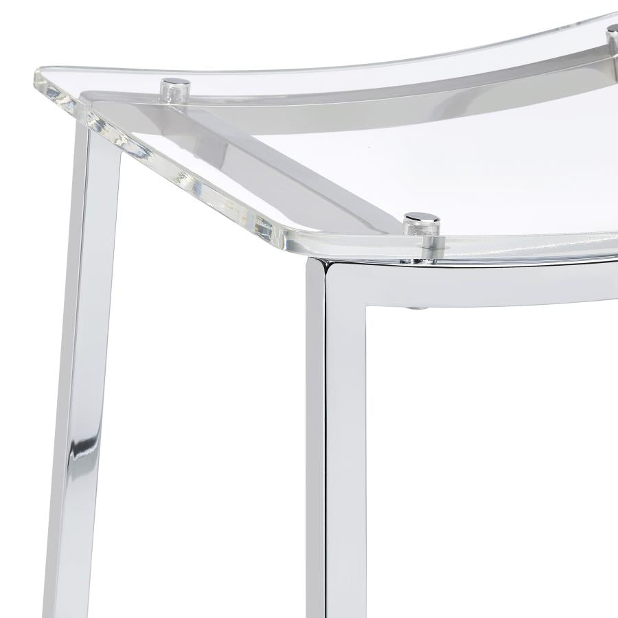 Jovani Acrylic Backless Bar Stool Chrome (Set of 2) - 182359