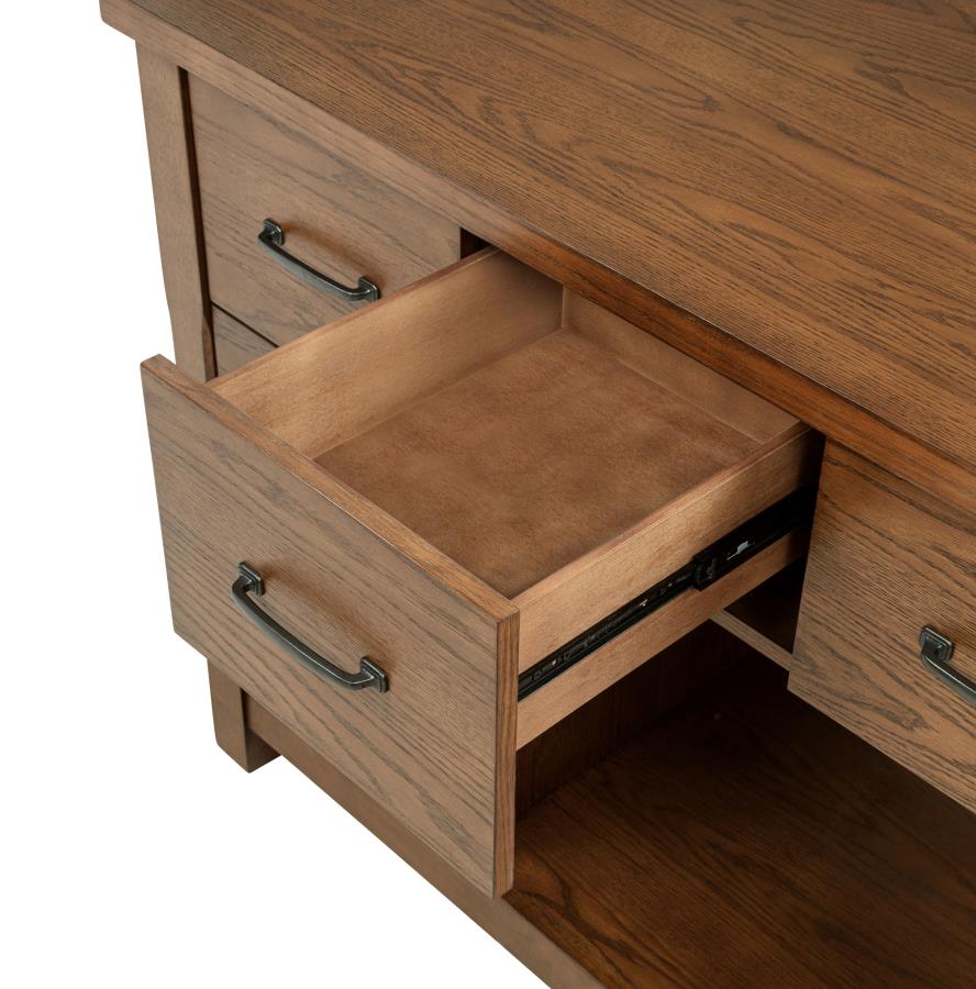 Mayfair 3-piece Kitchen Island with Extension Table Dark Oak - 182446