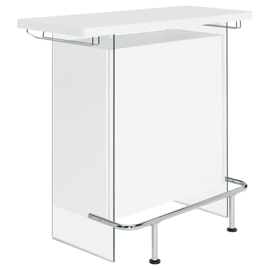 Acosta Freestanding Home Bar Wine Cabinet White High Gloss - 182632