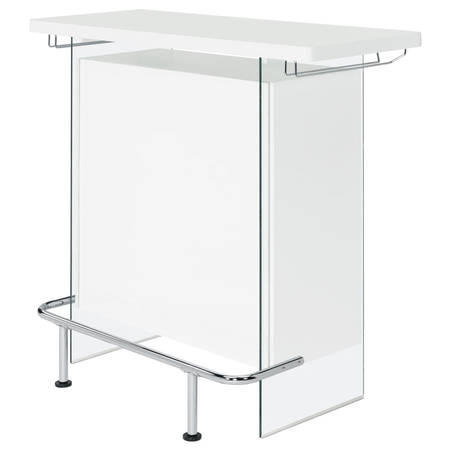 Acosta Freestanding Home Bar Wine Cabinet White High Gloss - 182632
