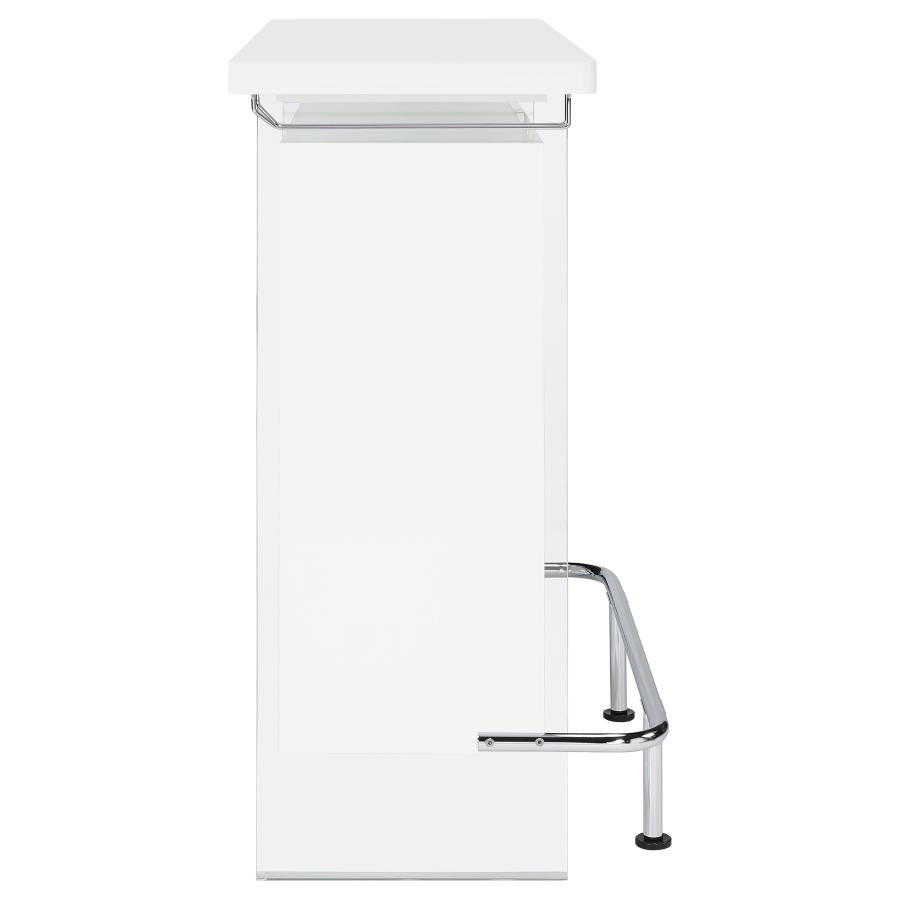 Acosta Freestanding Home Bar Wine Cabinet White High Gloss - 182632