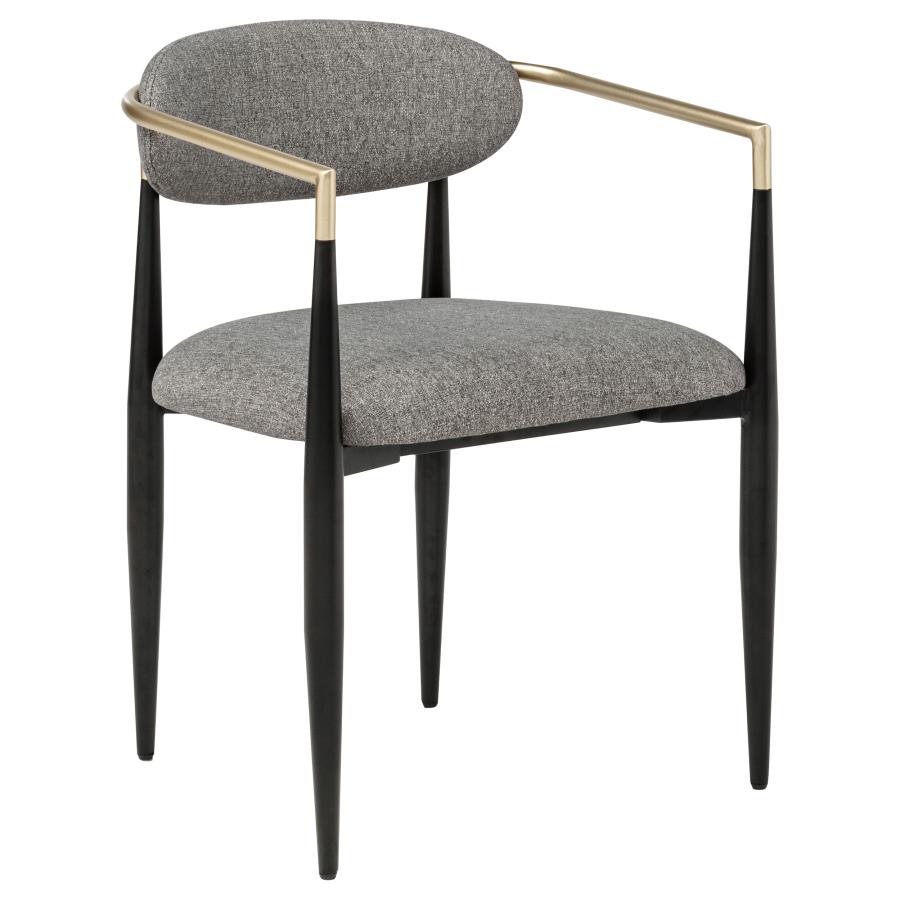 Alexis Fabric Upholstered Dining Arm Chair Grey (Set of 2) - 182682