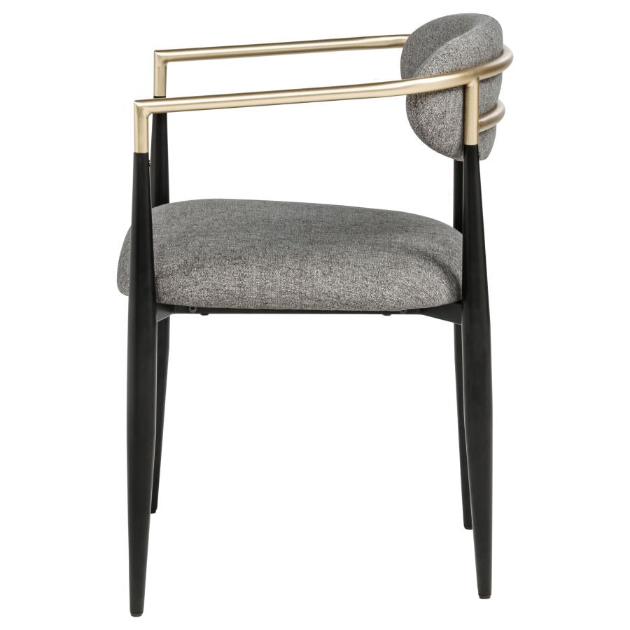 Alexis Fabric Upholstered Dining Arm Chair Grey (Set of 2) - 182682