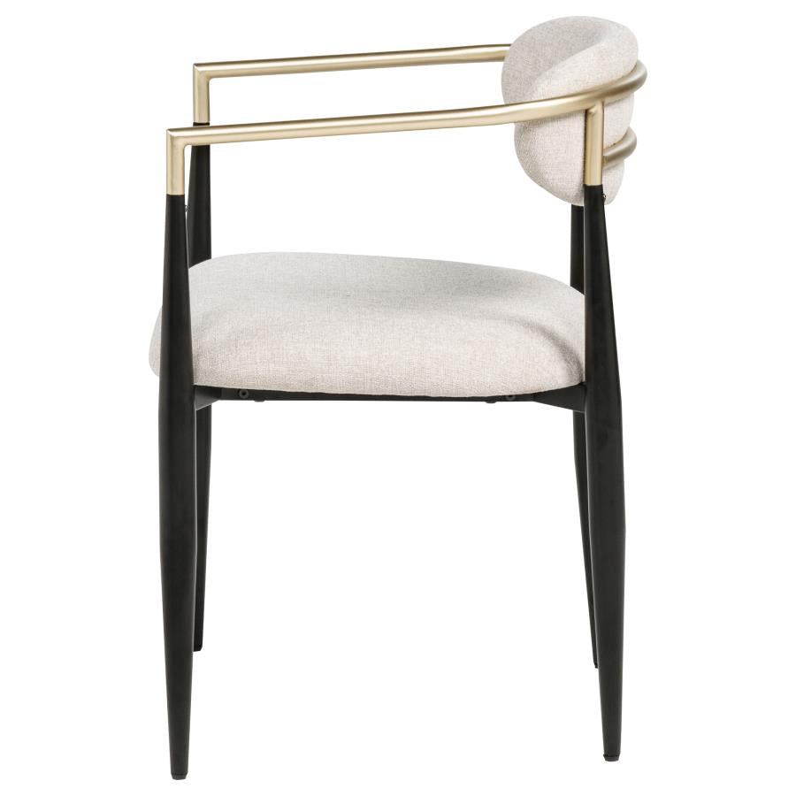 Alexis Fabric Upholstered Dining Arm Chair Beige (Set of 2) - 182692