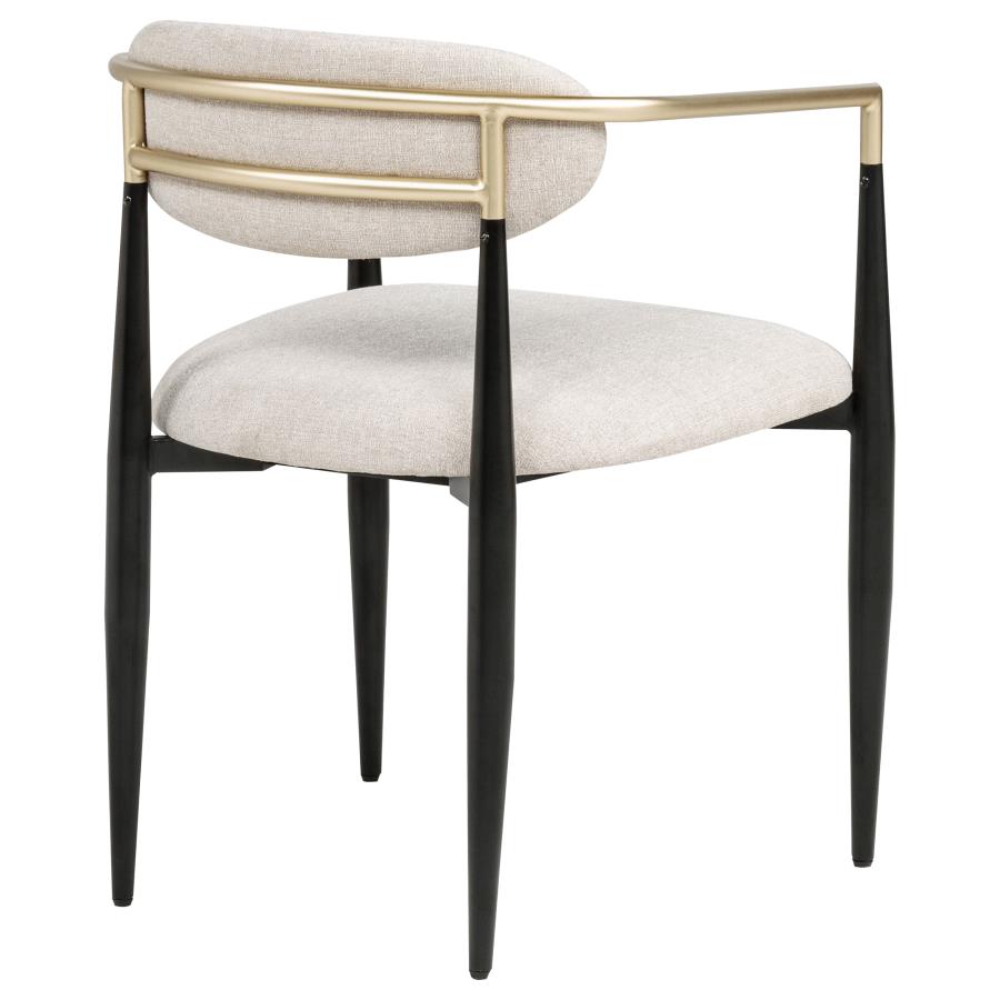 Alexis Fabric Upholstered Dining Arm Chair Beige (Set of 2) - 182692