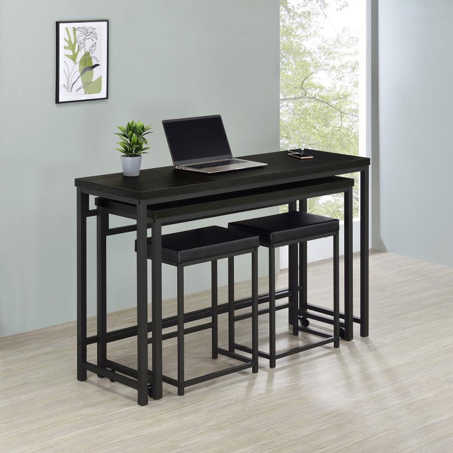 Hawes 4-piece Multipurpose Counter Height Table Set Black - 182724