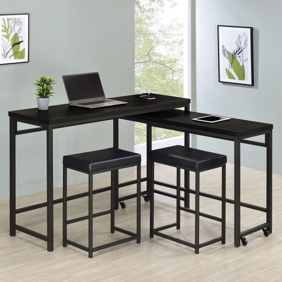 Hawes 4-piece Multipurpose Counter Height Table Set Black - 182724