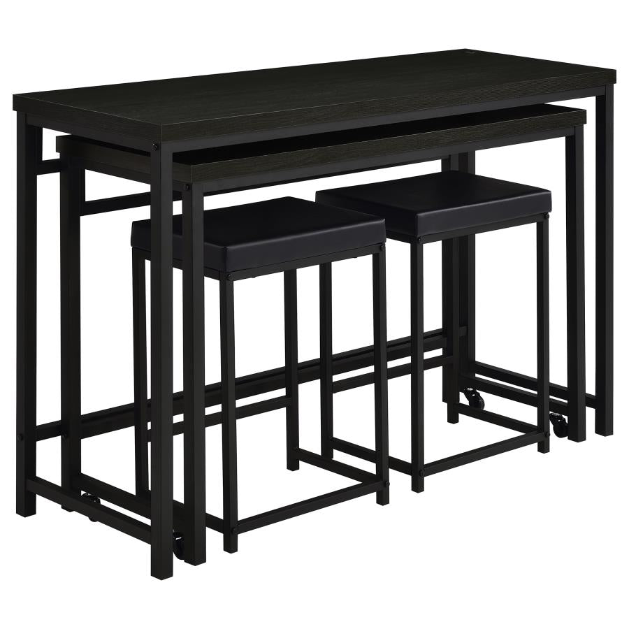 Hawes 4-piece Multipurpose Counter Height Table Set Black - 182724