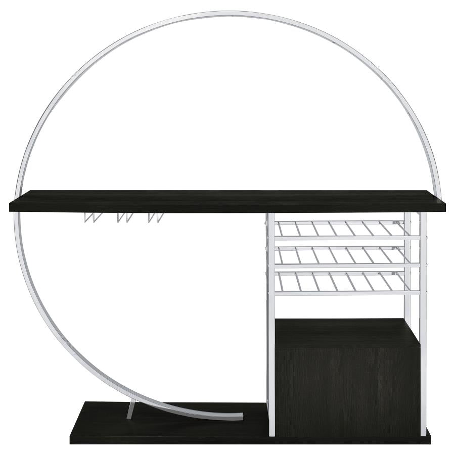 Risley 2-door Circular LED Wine Cabinet Dark Charcoal - 182799