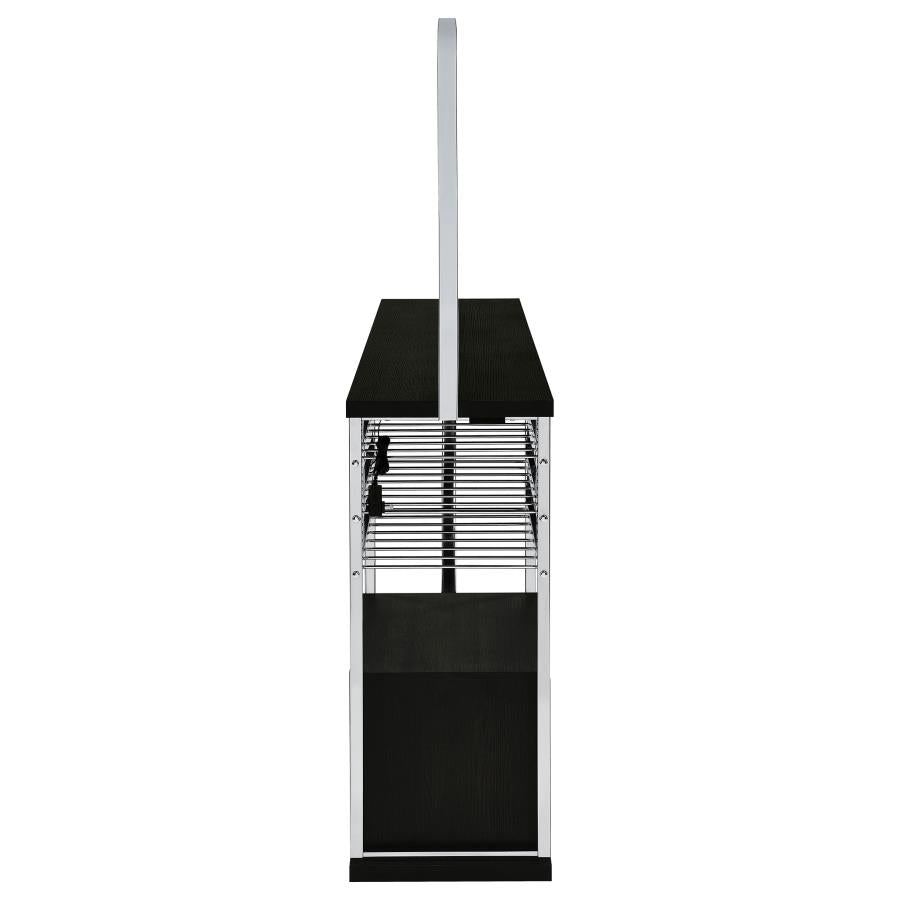 Risley 2-door Circular LED Wine Cabinet Dark Charcoal - 182799