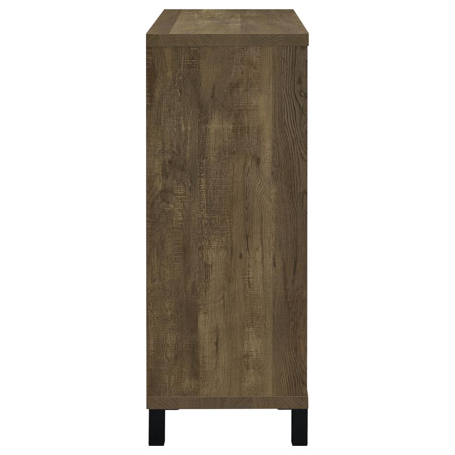 Arlington Sliding Door Home Bar Wine Cabinet Rustic Oak - 182852