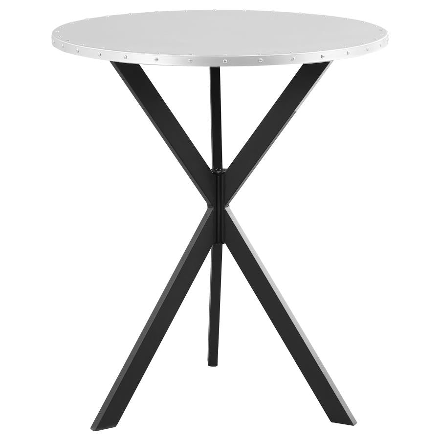 Kenzo Round 32-inch Galvanized Steel Bistro Bar Table Silver - 182861