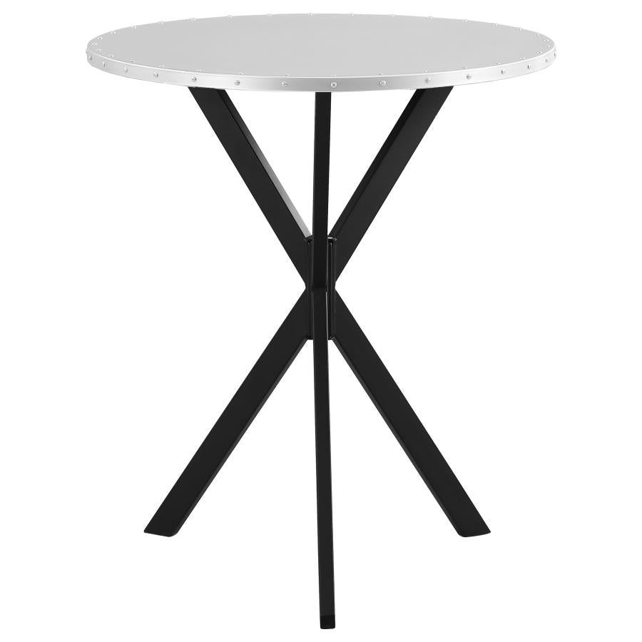 Kenzo Round 32-inch Galvanized Steel Bistro Bar Table Silver - 182861