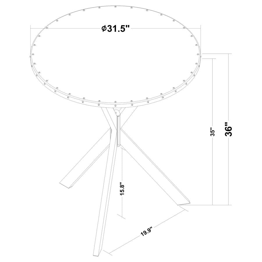 Kenzo Round 32-inch Galvanized Steel Bistro Bar Table Silver - 182861