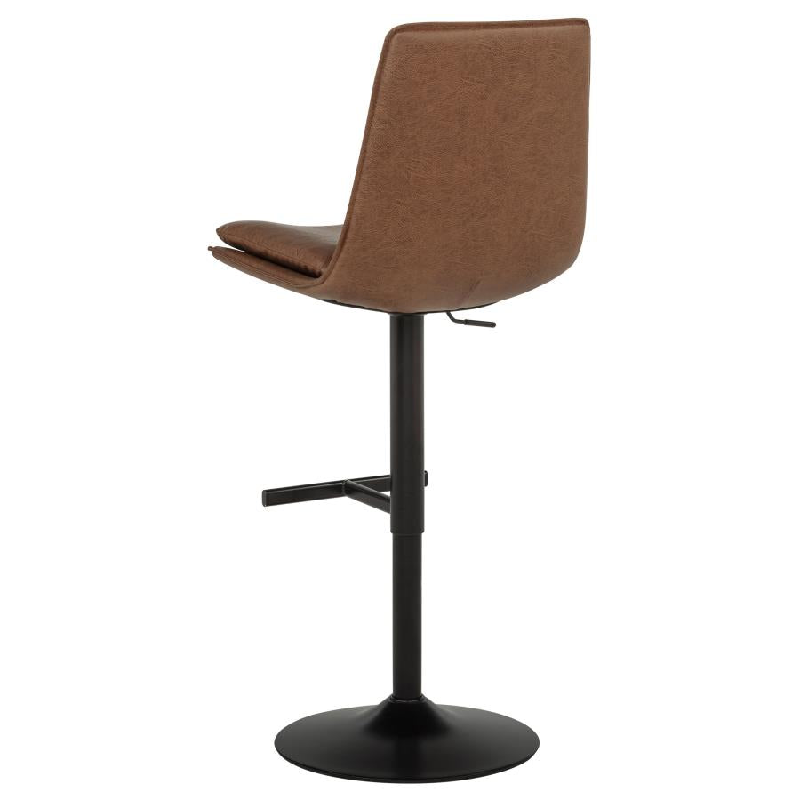 Eldridge Faux Leather Upholstered Adjustable Bar Stool Coffee - 182957BRN
