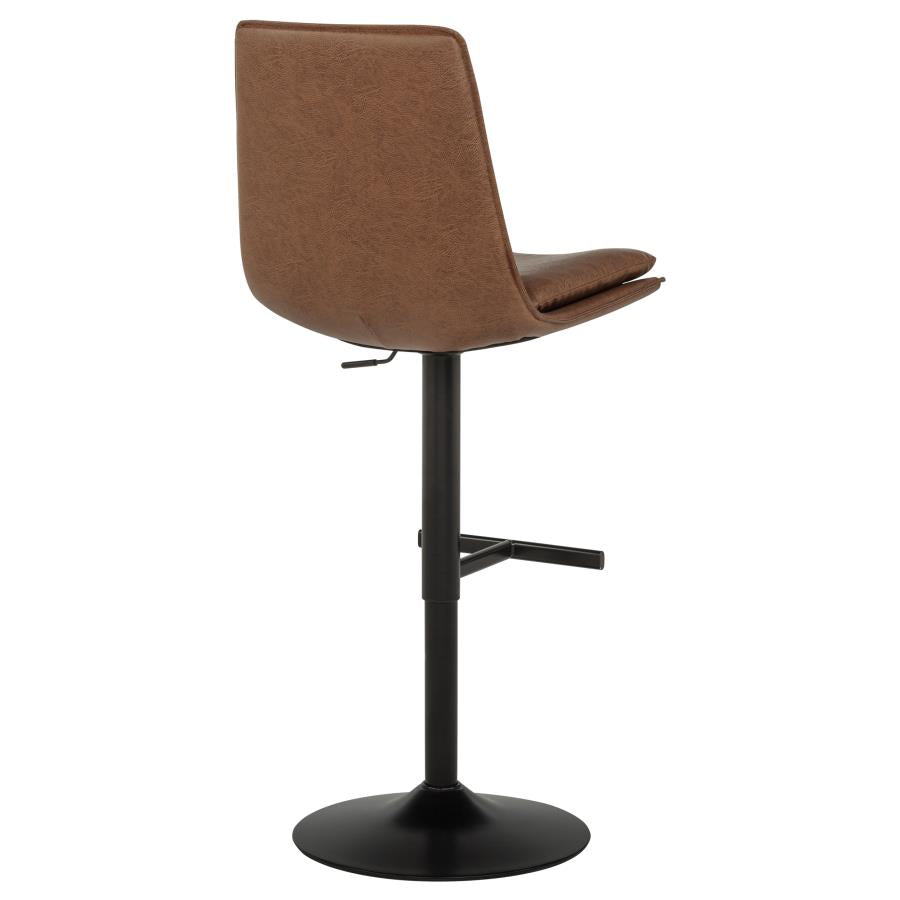 Eldridge Faux Leather Upholstered Adjustable Bar Stool Coffee - 182957BRN