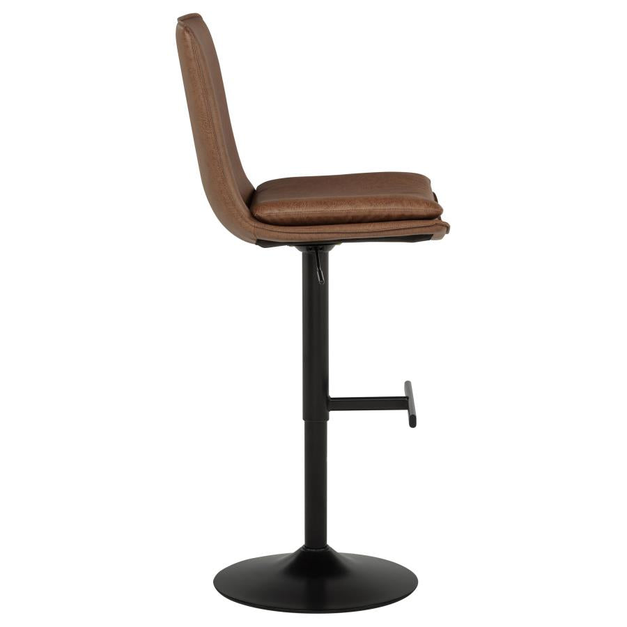 Eldridge Faux Leather Upholstered Adjustable Bar Stool Coffee - 182957BRN