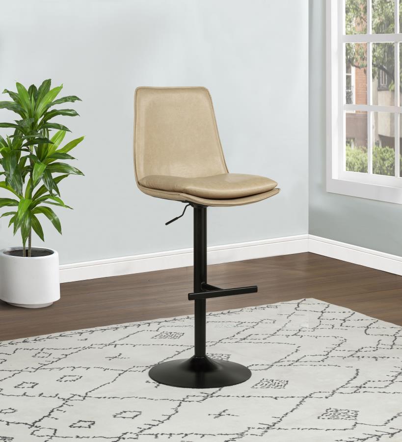 Eldridge Faux Leather Upholstered Adjustable Bar Stool Tan - 182957TAN