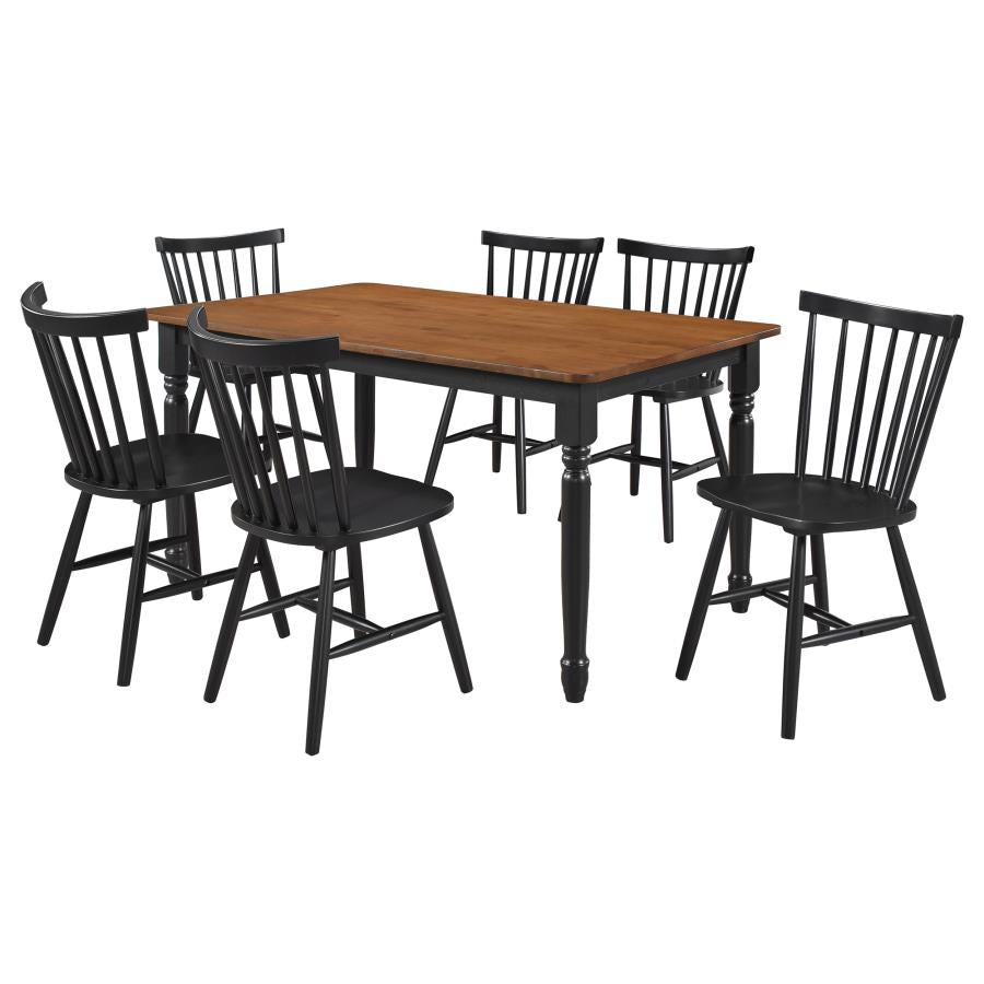 Hollyoak 7-piece Rectangular Dining Set Walnut and Black - 183041-S7
