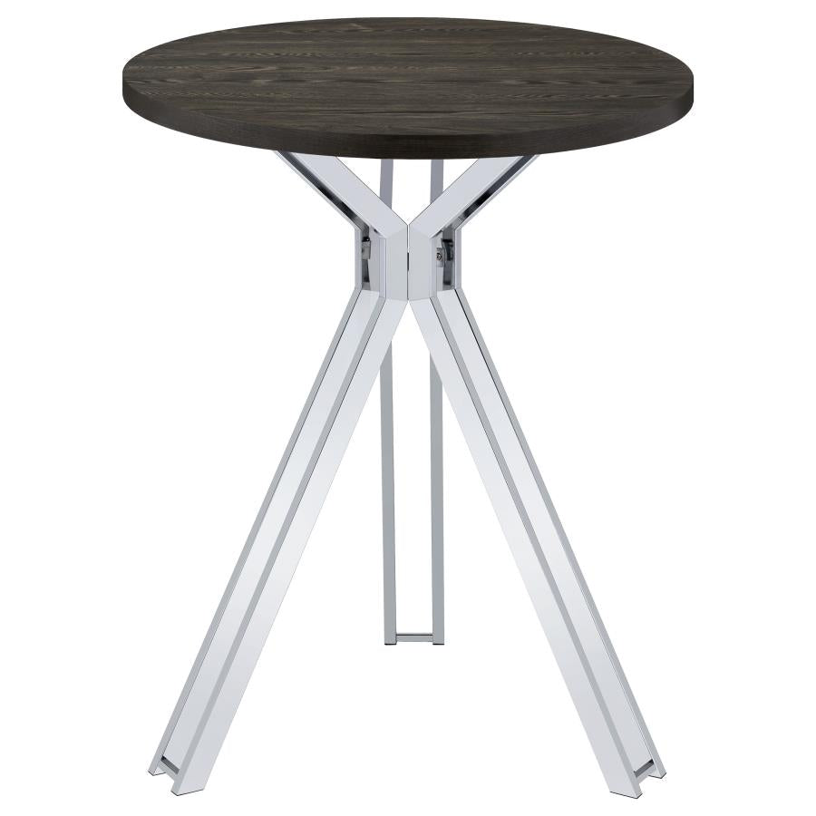 Edgerton Round 35-inch Pub Height Bistro Bar Table Dark Oak - 183131