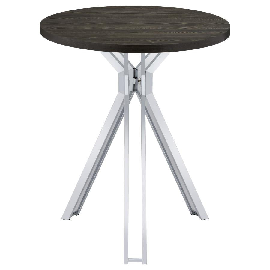 Edgerton Round 35-inch Pub Height Bistro Bar Table Dark Oak - 183131