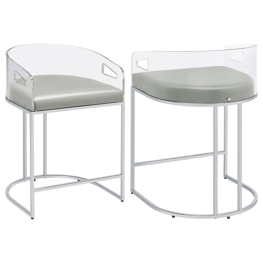 Thermosolis Clear Acrylic Counter Chair Chrome (Set of 2) - 183405