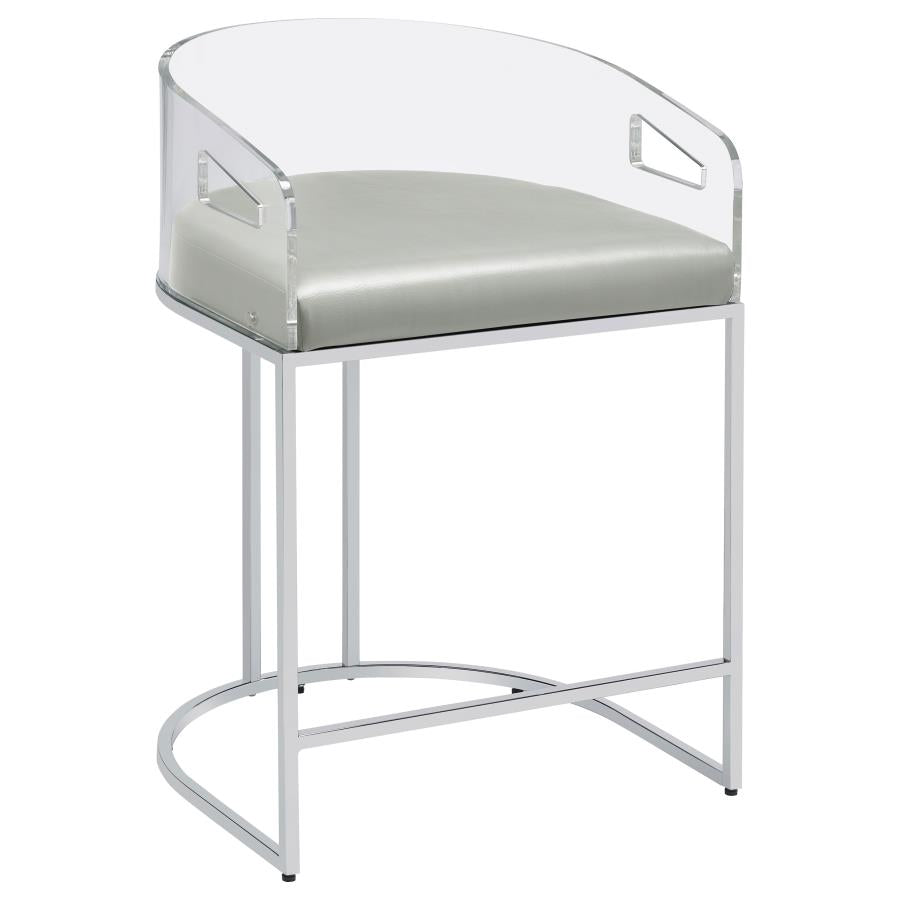 Thermosolis Clear Acrylic Counter Chair Chrome (Set of 2) - 183405