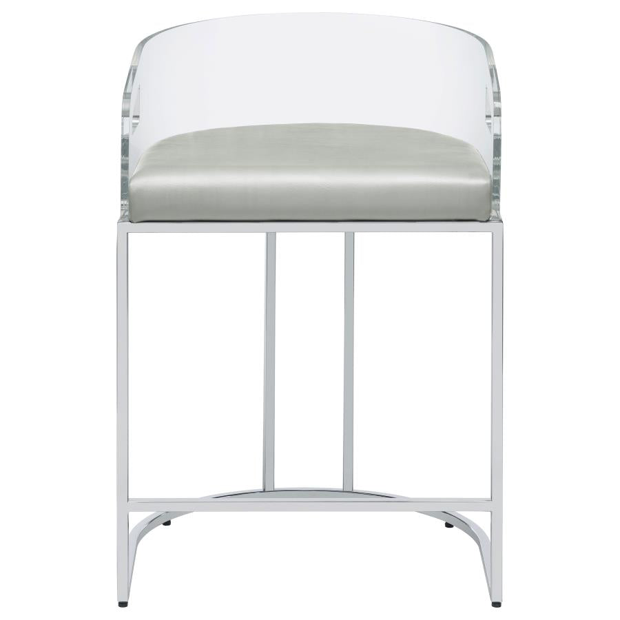 Thermosolis Clear Acrylic Counter Chair Chrome (Set of 2) - 183405