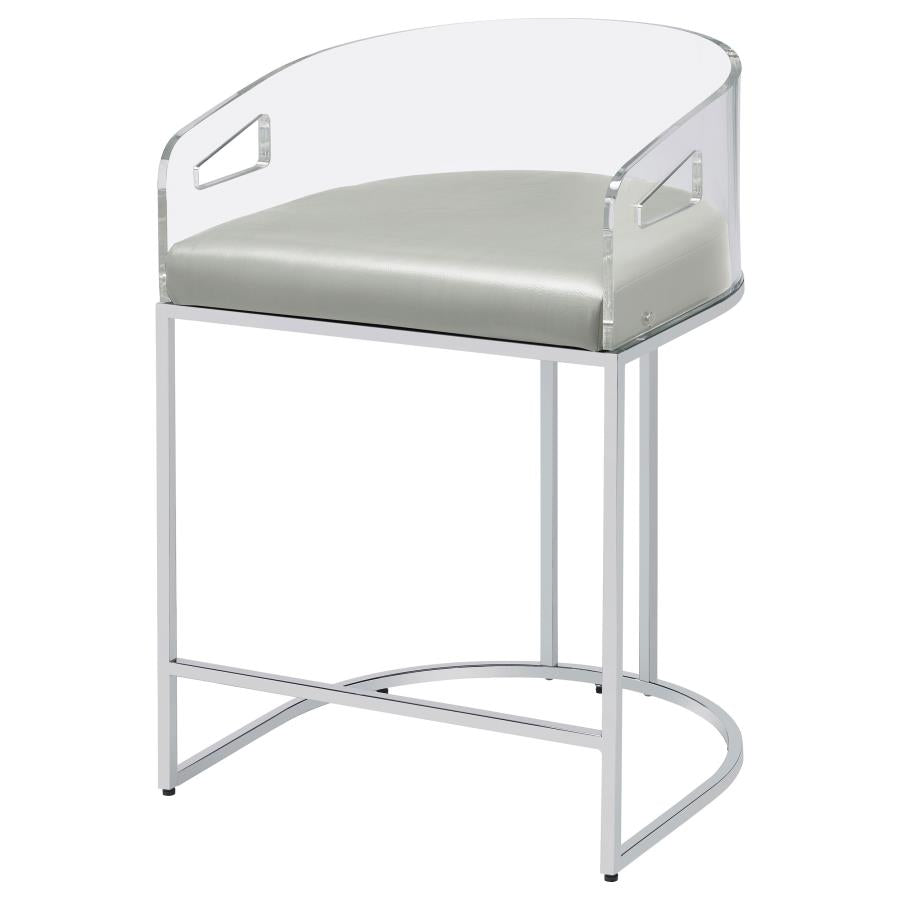 Thermosolis Clear Acrylic Counter Chair Chrome (Set of 2) - 183405